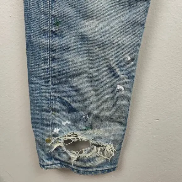 John Elliott The Cast 2 Bleached Indigo Jeans Mens‎ 30 Distressed Made in Japan - Picture 4 of 12